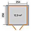 Weka Gartenhaus (2,73 x 2,9 m, Wandstärke: 19 mm, Natur, Lasiert)