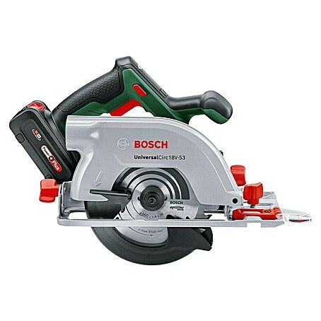 Bosch Power for All 18V Akku-Handkreissäge UniversalCirc 18V-53 (18 V, 1 Akku, 4 300 U/min, Durchmesser Sägeblatt: 160 mm)