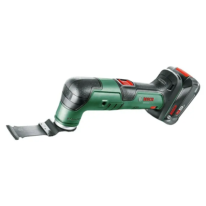 Bosch Power for All 18V Akku-Multifunktionswerkzeug UniversalMulti 18V-32 - 18 V, Ohne Akku - Der Bosch UniversalMulti 18V-27 oszillierendes Multifunktionswerkzeug, ausgestattet mit einem Starlock-Klingenbefestigungssystem, für vielseitige Anwendungen.