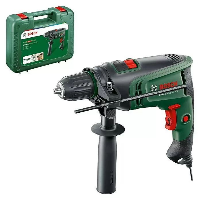 Bosch Universal Schlagbohrmaschine UniversalImpact 730730 W, Max. Schlagzahl: 48.000 /min