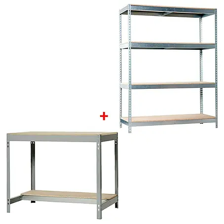 Simonrack  Juego de banco de trabajo BT0 151 con estantería Chipboard Ecoforte