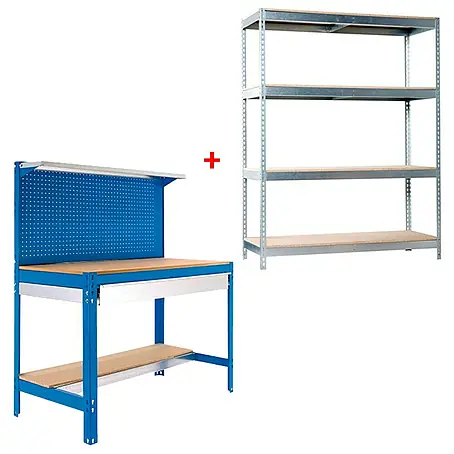 Simonrack  Juego de banco de trabajo BT3 Box con estantería Chipboard Ecoforte
