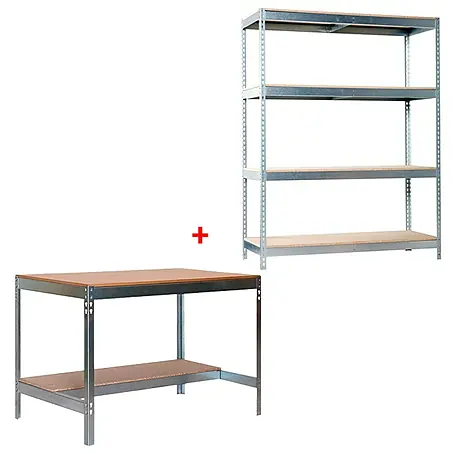 Simonrack  Juego de banco de trabajo BT0 121 con estantería Chipboard Ecoforte