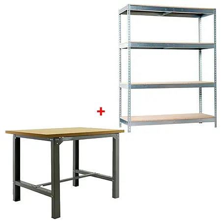 Simonrack  Juego de banco de trabajo BT6 120 con estantería Chipboard Ecoforte