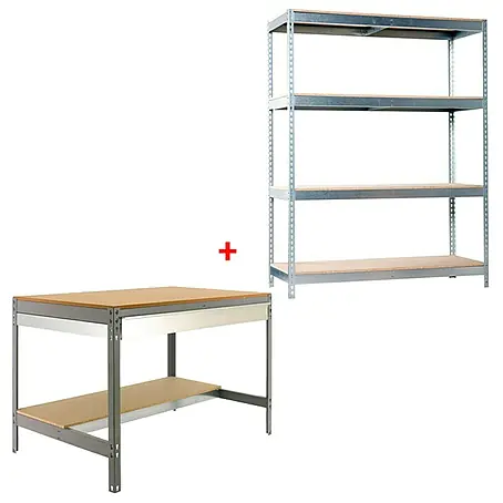 Simonrack  Juego de banco de trabajo BT0 Box con estantería Chipboard Ecoforte