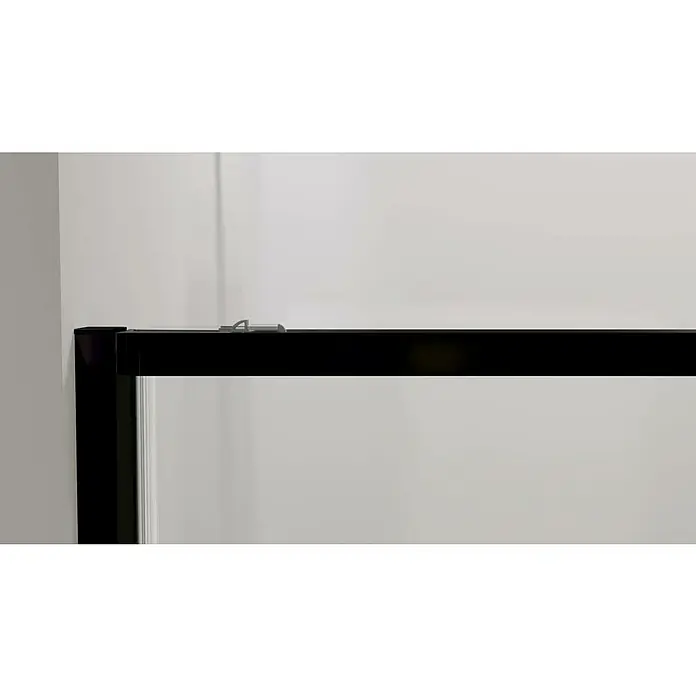 GME Mampara de ducha esquinera Twenty Angular - L x An x Al: 70 x 70 x 195 cm, Vidrio transparente, Negro - Vista detallada de una elegante cabina de ducha negra con líneas limpias y diseño minimalista, que irradia sofisticación moderna para el baño.