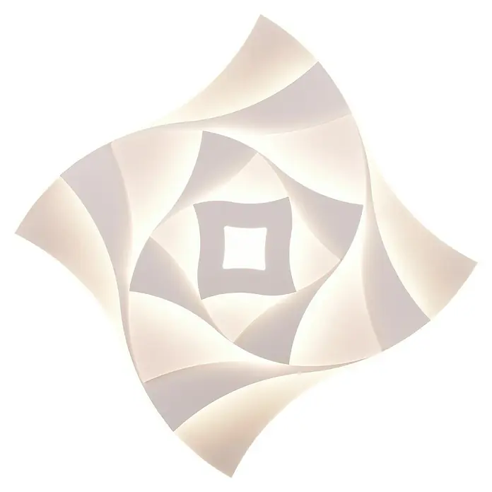 Trio Leuchten LED-Deckenleuchte AKITA - 56 W, L x B x H: 48 x 48 x 5,5 cm, Weiß-matt, Mehrfarbig - Moderne Deckenleuchte mit spiralförmigem Design. Helle und stilvolle Beleuchtung für jeden Raum mit diesem eleganten Leuchtenkörper.