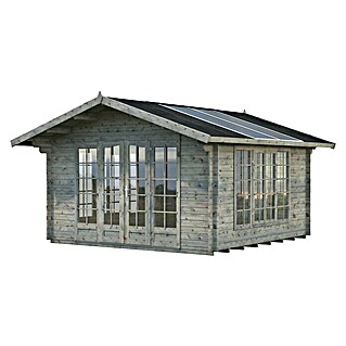 Palmako Gartenhaus Irene (Außenmaß inkl. Dachüberstand (B x T): 450 x 520 cm, Grau)