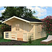 Palmako Gartenhaus Emma (Außenmaß inkl. Dachüberstand (B x T): 394 x 490 cm, Holz, Natur) | BAUHAUS