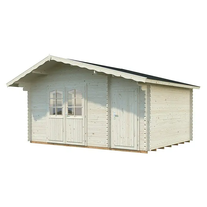 Palmako Gartenhaus Emma - Außenmaß inkl. Dachüberstand (B x T): 513 x 410 cm, Holz, Transparent - Helles Holzgartenhaus mit Doppeltür und Seitentür. Ideal für Gartenutensilien oder als gemütlicher Rückzugsort im Freien.