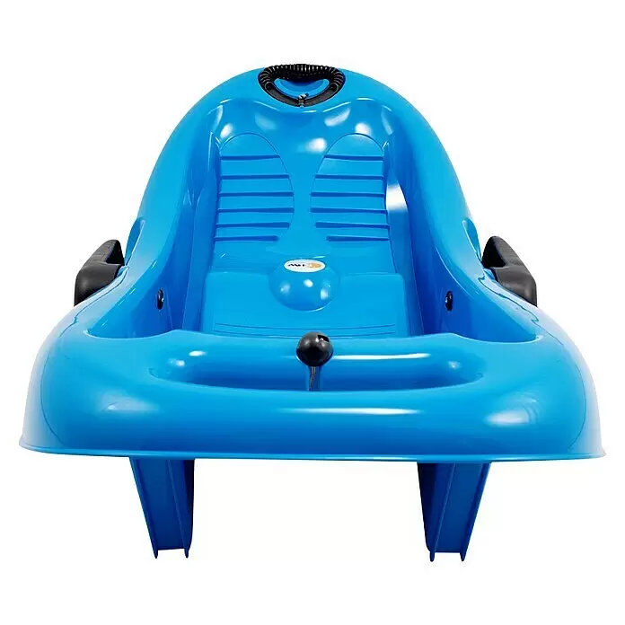 KHW Schlitten Snow Flipper - L x B: 98,5 x 51 cm, Belastbarkeit: 70 kg, Kunststoff, Eisblau - Vorderansicht