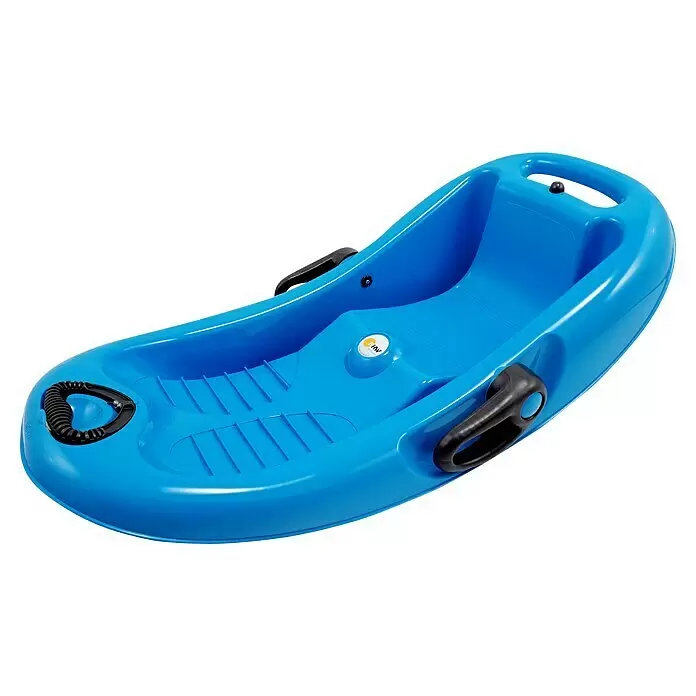 KHW Schlitten Snow Flipper - L x B: 98,5 x 51 cm, Belastbarkeit: 70 kg, Kunststoff, Eisblau - Diagonale Ansicht