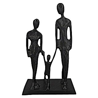 Dekofigur Eltern mit Kind (18 x 29 cm, Schwarz)