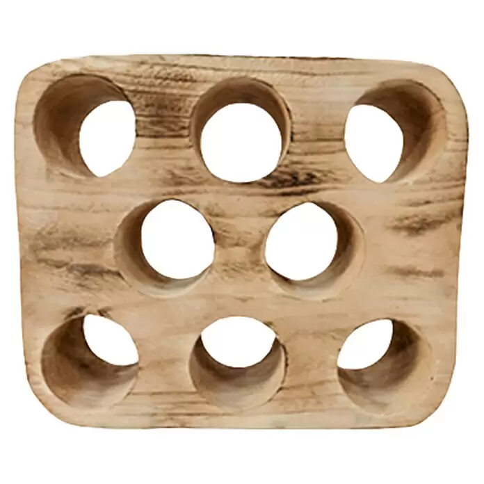 Weinregal Paulowina - L x B x H: 41 x 13 x 35 cm, 8 Flaschen, Holz - Vorderansicht