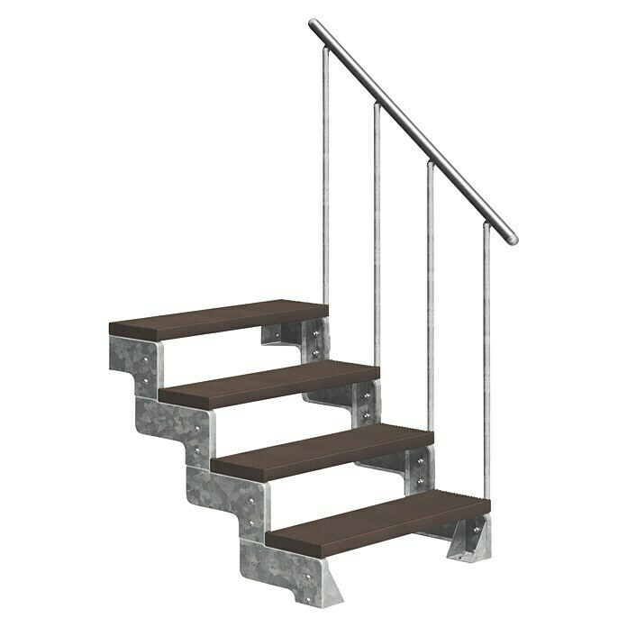 Sogem Escalera exterior Gardentop (100 cm, Número de escalones: 4 ud., Recto, Acero Galvanizado, Marrón) | BAUHAUS