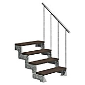 Sogem Escalera exterior Gardentop (100 cm, Número de escalones: 4 ud., Recto, Acero Galvanizado, Marrón) | BAUHAUS
