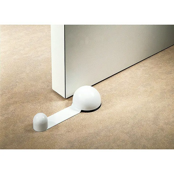 Inofix Tope de puerta retenedor 2035 - Plástico, Blanco, 4 ud. - Tope de puerta de plástico blanco que mantiene la puerta abierta. El diseño elegante se integra perfectamente en interiores.