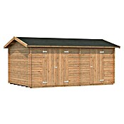 Palmako Gerätehaus Jari (Außenmaß inkl. Dachüberstand (B x T): 550 x 346 cm, Holz, Braun) | BAUHAUS