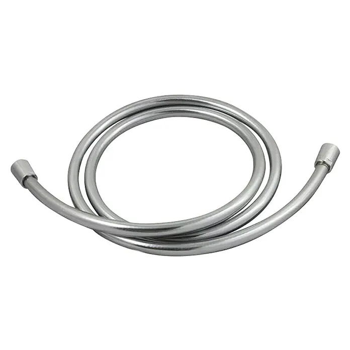 IO Flexo de ducha - Largo: 150 cm, Plástico, Cromo - Manguera: Manguera de ducha cromada flexible con un acabado brillante y conexiones estándar para accesorios de baño.