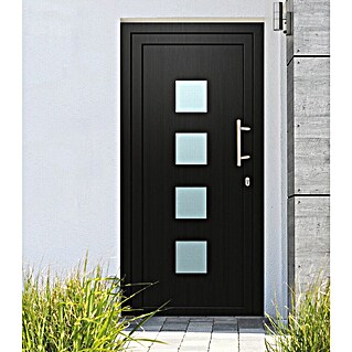 Solid Elements Haustür KF-103 (110 x 210 cm, DIN Anschlag: Rechts, Anthrazit/Weiß)