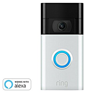 Ring Türklingel mit Kamera Gen.2 Video Doorbell 1 (Nickel matt, 1.080 Pixel (Full HD), 2,8 x 6,2 x 12,65 cm, Smarte Steuerung: Ring App)