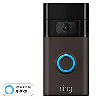 Ring Türklingel mit Kamera Gen.2 Video Doorbell 1 (Bronze, 1.080 Pixel (Full HD), 2,8 x 6,2 x 12,65 cm, Smarte Steuerung: Ring App)