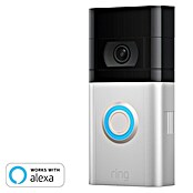 Ring Türklingel mit Kamera Video Doorbell 4 Akku (Nickel matt, 1.920 x 1.080 Pixel (Full HD), 2,8 x 6,2 x 12,8 cm, Smarte Steuerung: Ring App) | BAUHAUS