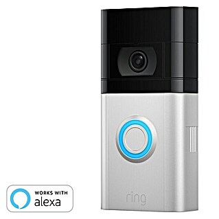 Ring Türklingel mit Kamera Video Doorbell 4 (Nickel matt, 1.920 x 1.080 Pixel (Full HD), 2,8 x 6,2 x 12,8 cm, Smarte Steuerung: Ring App)