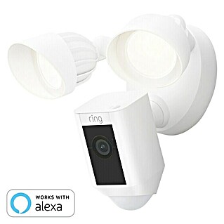 Ring Überwachungskamera Floodlight Cam Wired Plus (Netzbetrieben, 1.920 x 1.080 Pixel (Full HD), Weiß)