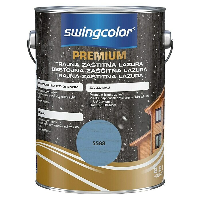 swingcolor Premium Lazura za drvo  (Plava, 2,5 l, Svilenkasti sjaj) | BAUHAUS