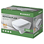 Geberit Renova Nr. 1 Plan Spülrandloses Wand-WC-Set (Mit WC-Sitz, Tiefspüler, Weiß)
