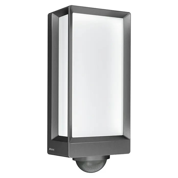 Steinel LED-Außenwandleuchte L 42 SC ANT - 12,6 W, 10,5 x 13,1 x 30,6 cm, Anthrazit, IP54 - Attraktive Außenleuchte mit Bewegungsmelder. Die Steinel-Leuchte sorgt für sichere Beleuchtung und modernes Design im Außenbereich.