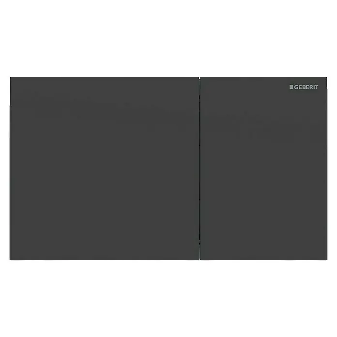 Geberit Betätigungsplatte Sigma 70 - 115.622.14.1 - Schwarz, 2-Mengen-Spülung, Edelstahl - Das Bild zeigt eine graue Geberit Betätigungsplatte, die sich durch ihr schlichtes Design und die hochwertige Verarbeitung auszeichnet.