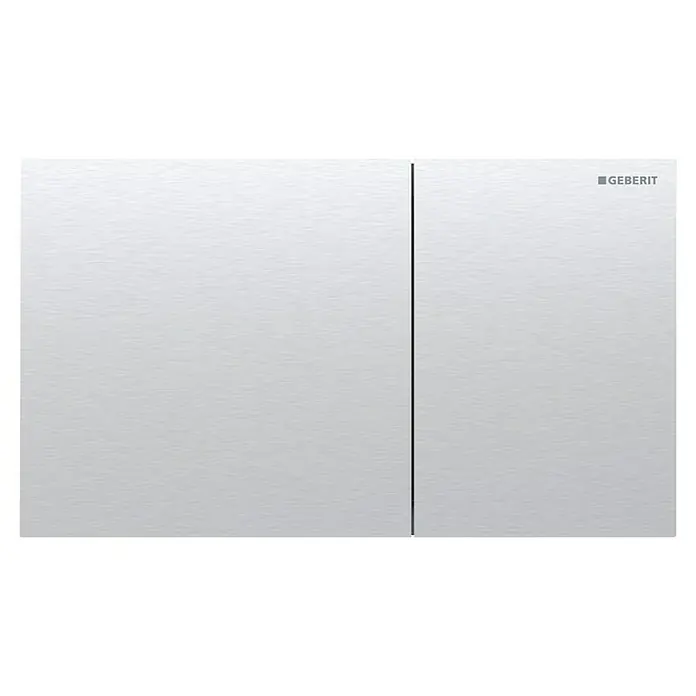 Geberit Betätigungsplatte Sigma 70 - 115.622.FW.1 - Edelstahl, 2-Mengen-Spülung, Edelstahl - Geberit Betätigungsplatte in Edelstahloptik mit zwei Tasten zur Spülmengenauswahl für ein modernes Badezimmerdesign.\n