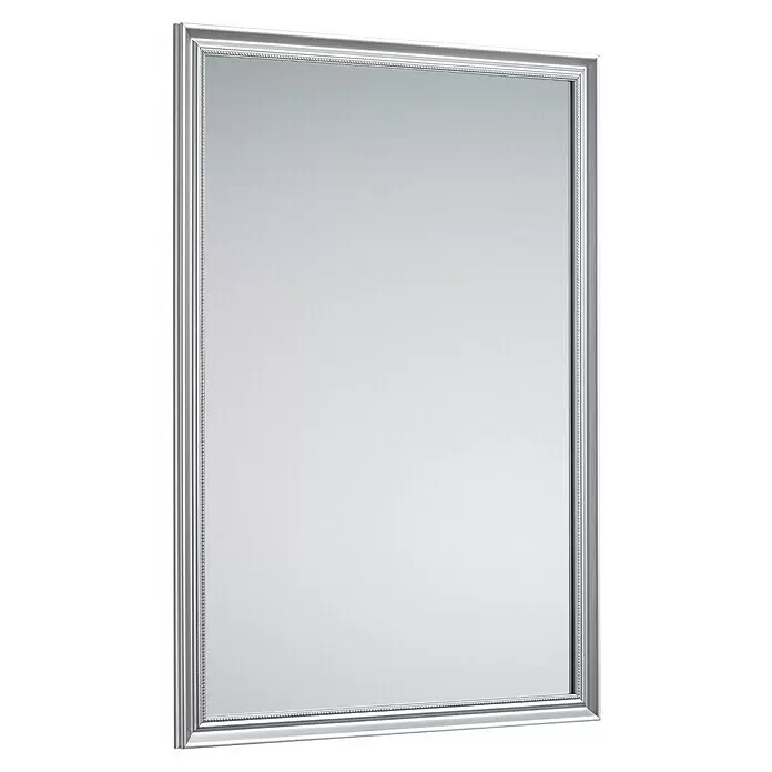 Rahmenspiegel Frieda - 50 x 70 cm, Silber, Kunststoff - Diagonale Ansicht