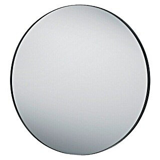 Rahmenspiegel Britney (Durchmesser: 80 cm, Schwarz, Metall)