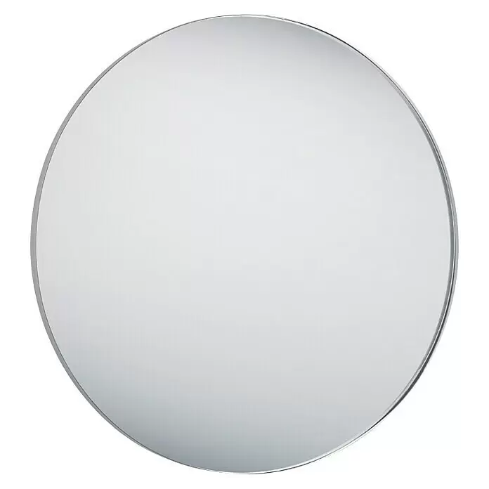 Rahmenspiegel Britney - Durchmesser: 80 cm, Silber, Metall - Vorderansicht