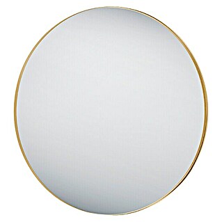 Rahmenspiegel Britney (Durchmesser: 80 cm, Gold, Metall)