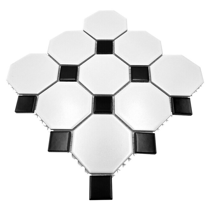 Mozaik pločica OCTA G 948N  (30 x 30 cm, Bijela/Crna, Mat) | BAUHAUS