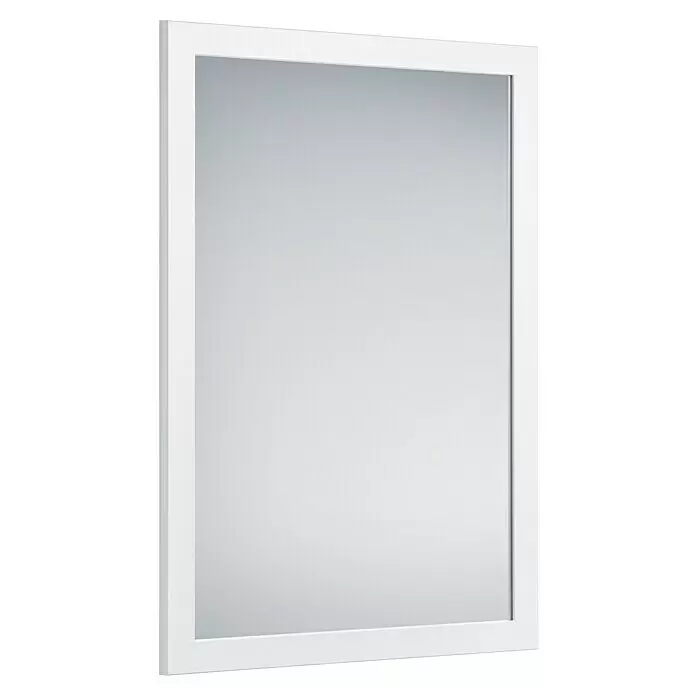 Rahmenspiegel Kim - 48 x 68 cm, Weiß, Holz - Diagonale Ansicht