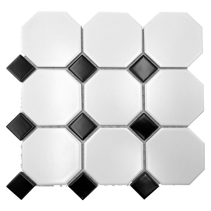 Mozaik pločica OCTA G 948N  (30 x 30 cm, Bijela/Crna, Mat) | BAUHAUS