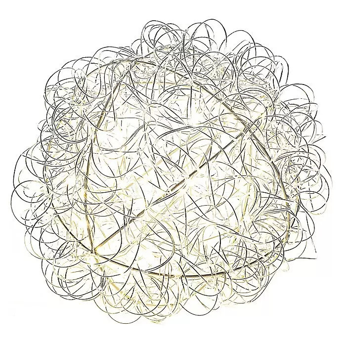 Konstsmide LED-Weihnachtsdekoleuchte Drahtball - Silber, Netzbetrieben, LED, Durchmesser: 20 cm - Goldfarbene, verworrene Drahtkugel, eine moderne Dekoleuchte.