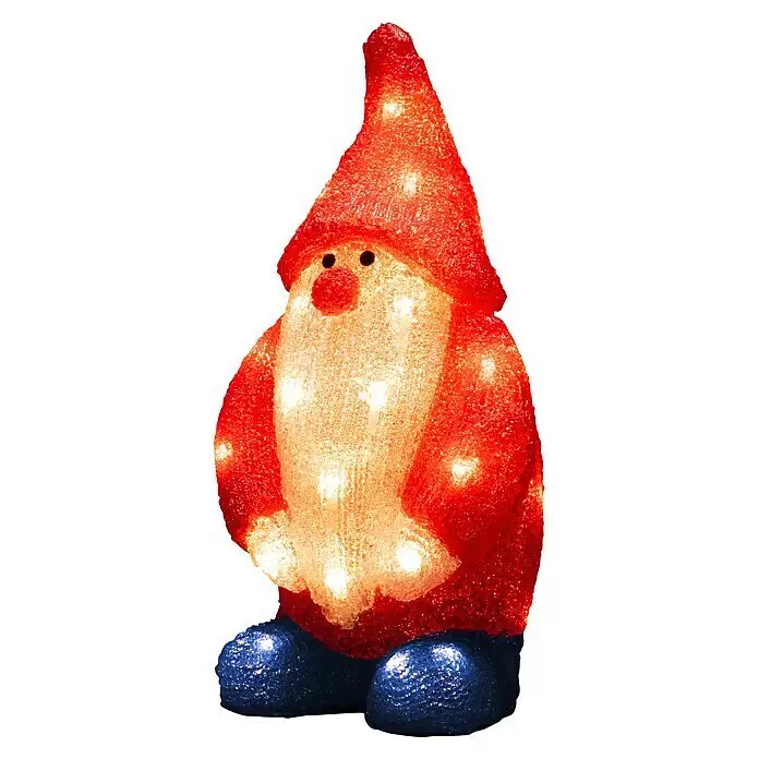 Konstsmide LED-Weihnachtsdekofigur - 18,5 x 16,5 x 36 cm, Rot, Weiß, Netzbetrieben, LED - Diagonale Ansicht