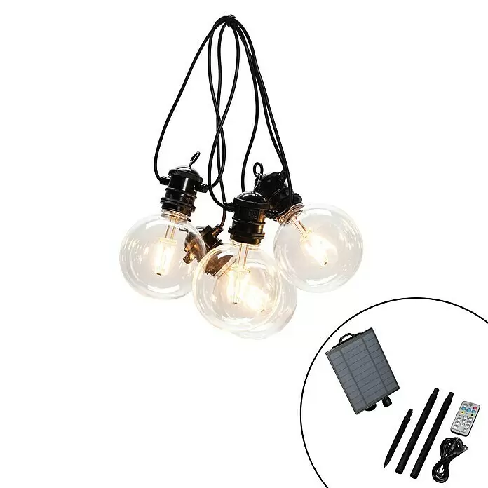 Konstsmide LED-Lichterkette - Außen, 4,5 cm, Bernstein, Rund, Solarbetrieben - Vorderansicht