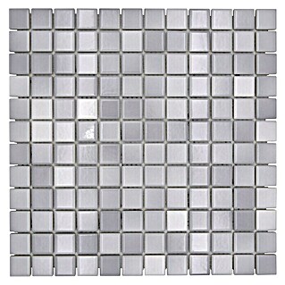 Mosaikfliese JAB 23F219 mix silver grey (29,7 x 29,7 cm, Silber/Grau, Glänzend)