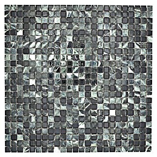 Mosaikfliese JAB 10MM27 green (31,5 x 31,5 cm, Mix Grün/Schwarz, Glänzend)