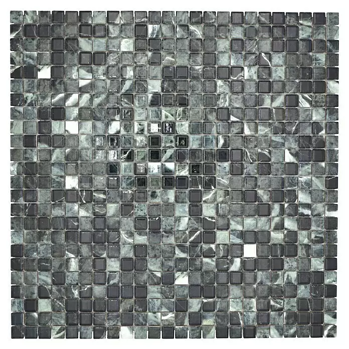 Mosaikfliese JAB 10MM27 green31,5 x 31,5 cm, Mix Grün/Schwarz, Glänzend