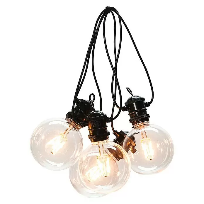 Konstsmide LED-Lichterkette - Außen, 4,5 cm, Bernstein, Rund, Solarbetrieben - Vorderansicht