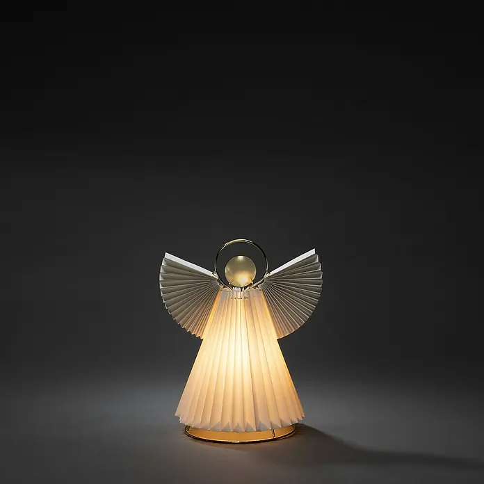 Konstsmide LED-Weihnachtsdekoleuchte Papierengel - 21 x 15 x 26 cm, Weiß, Netzbetrieben - Die Engelsleuchte strahlt mit ihrem warmen Schein und dem filigranen Design eine festliche Atmosphäre aus. Perfekt für die Weihnachtszeit.