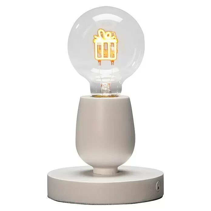 Konstsmide LED-Weihnachtsdekoleuchte - 12 x 12 x 19,5 cm, Weiiß, Batteriebetrieben, LED, Geschenk - Vorderansicht